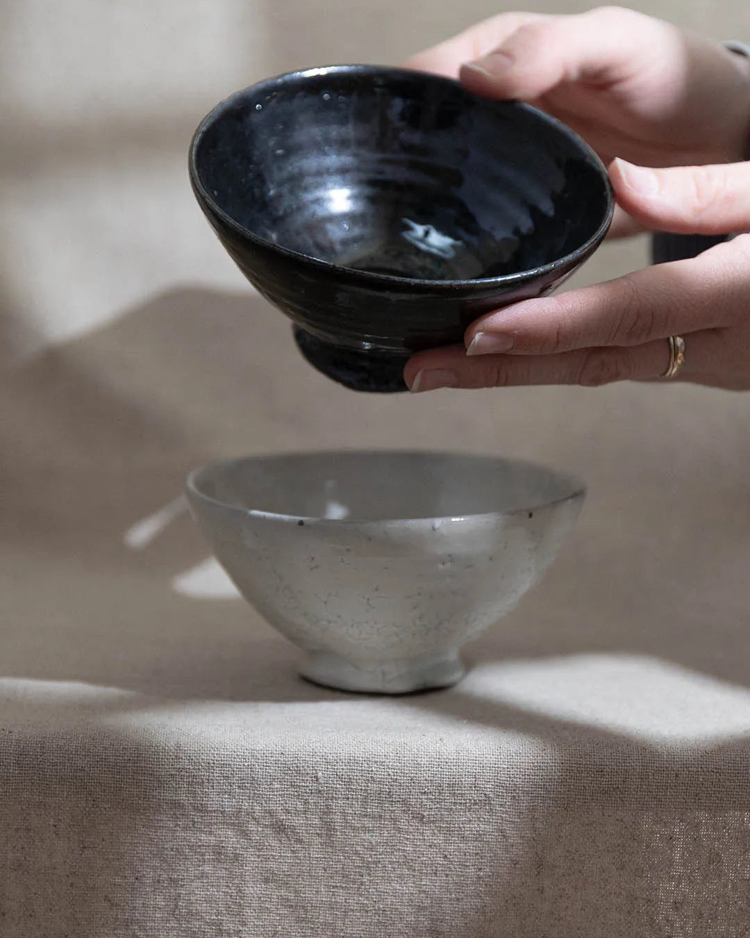 Japanese Ceramic Incense Bowl - Black